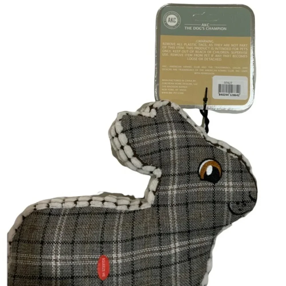 Dog Toss Toy European Home Bunny Rabbit Grey White Country Farmhouse Pla…